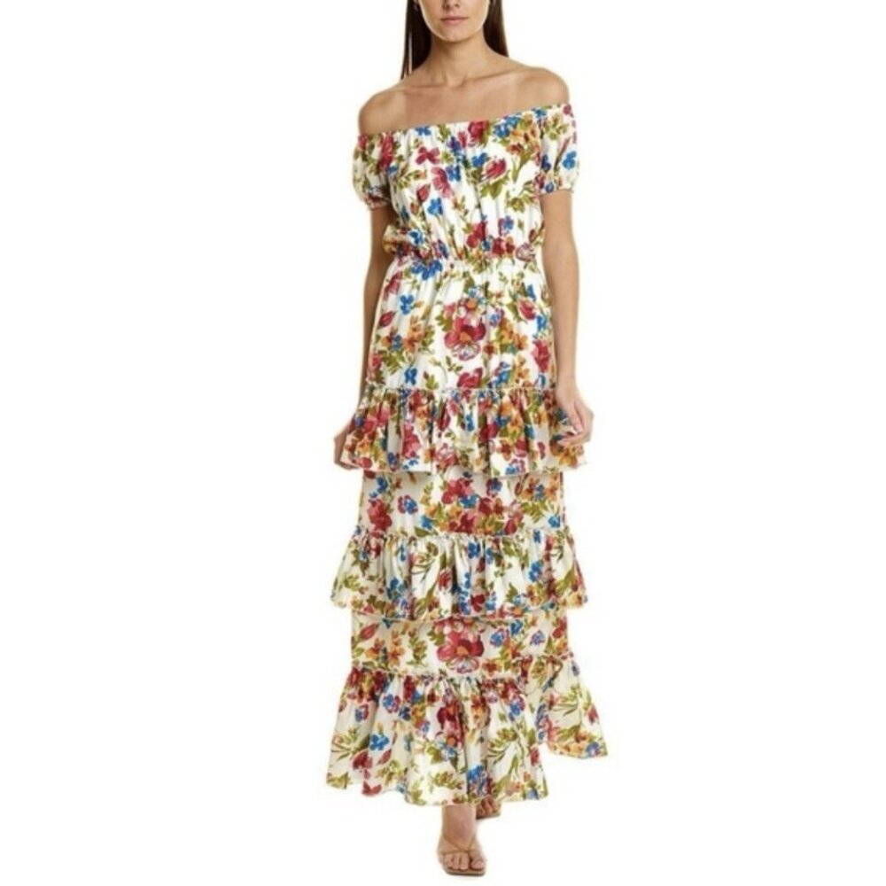 EYWASOULS MALIBU Inka Tiered Floral Maxi Dress Bohemian Summer - Size XS / S